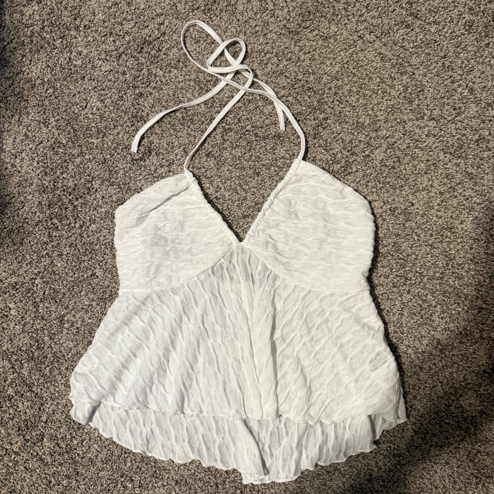 White Halter Top